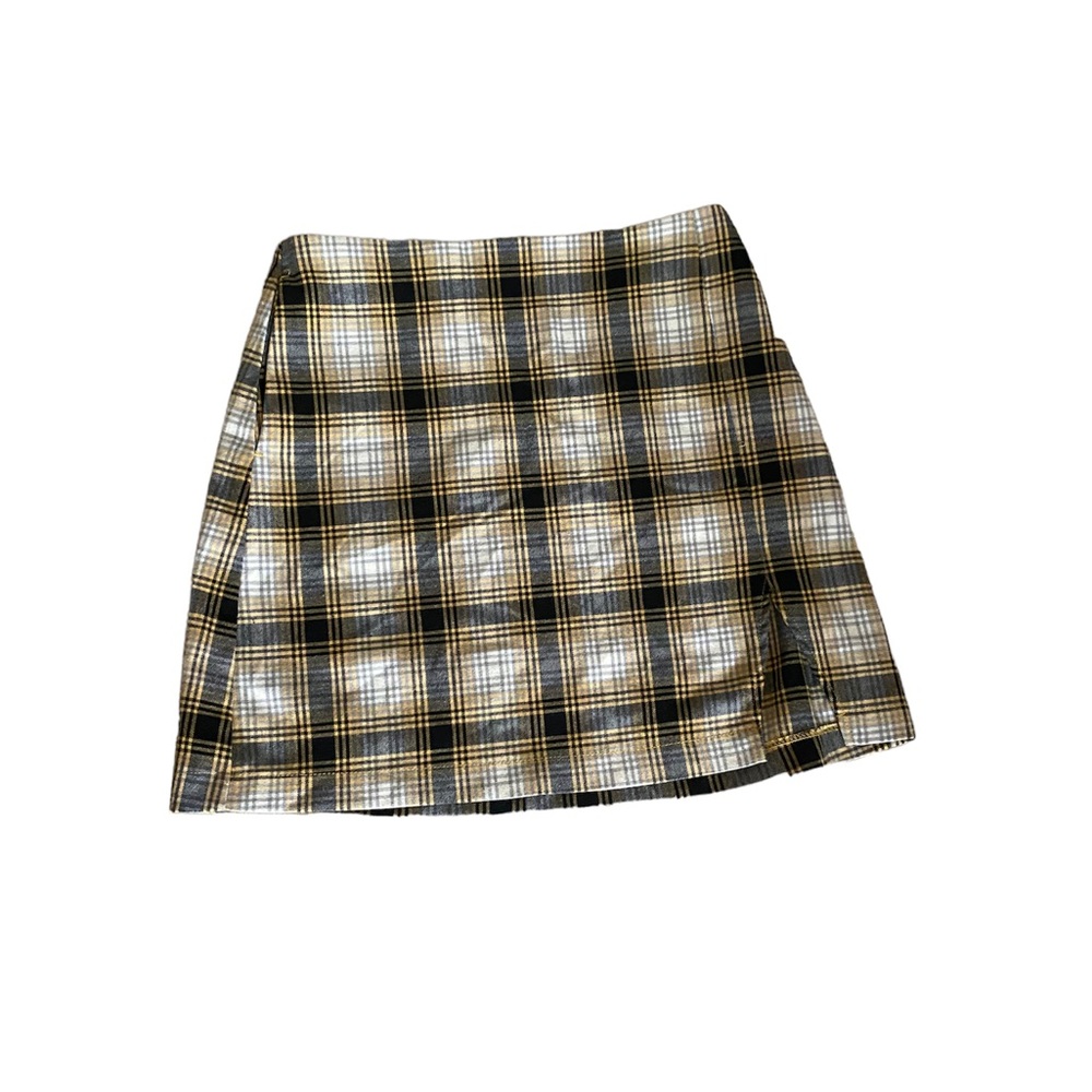 Womens Yellow Black Plaid Urban Outfitters Mini Skirt